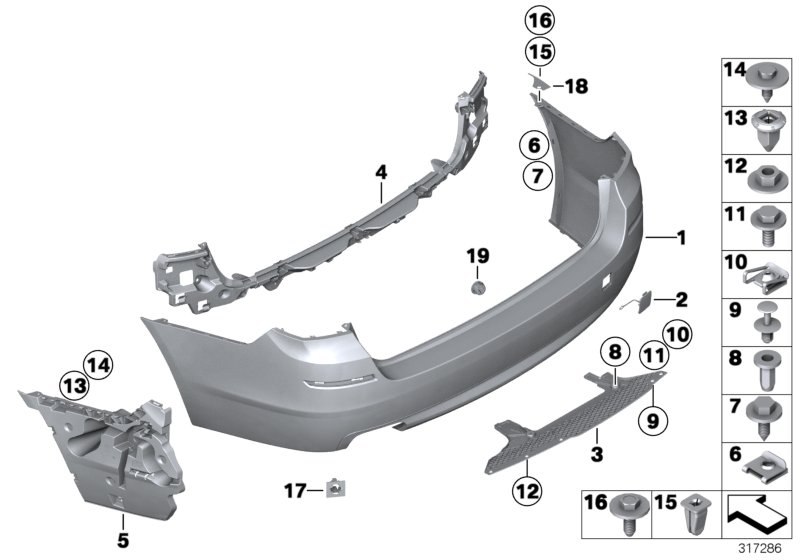 Genuine BMW 51127207109 Guide, Center Rear (Inc. 520dX, 535dX & 520i) | ML Performance UK Car Parts