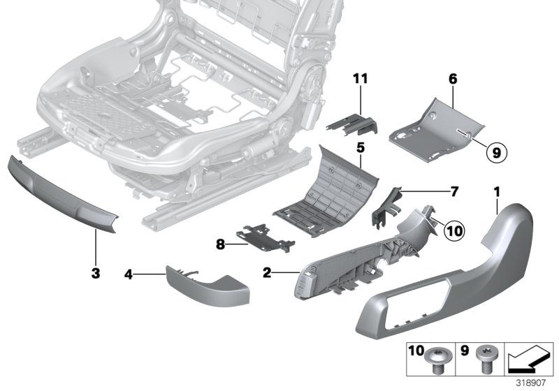 Genuine BMW 52107261788 TriCover, Rail, Outer Front Right SCHWARZ (Inc. Alpina B6, 650iX 4.4 & 640dX) | ML Performance UK Car Parts