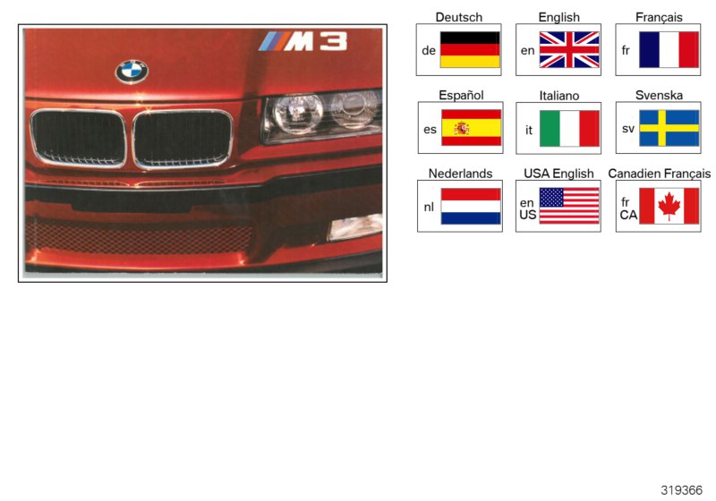 Genuine BMW 01419790007 E36 Suppl. Owner's Handbook Us-English E36 M3, MJ 1997 (Inc. M3) | ML Performance UK Car Parts