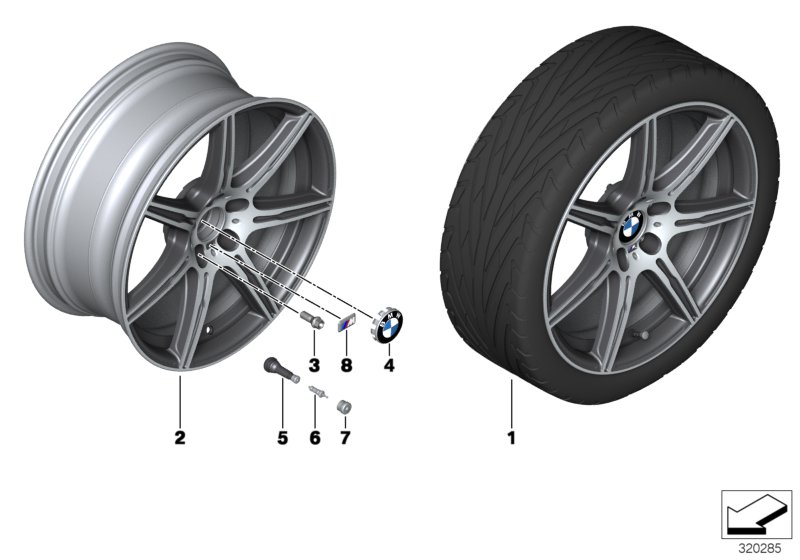 Genuine BMW 36112284873 F13 F12 Disk Wheel, Light Alloy, In Orbitgrey 10,5JX20 ET:19 (Inc. M6) | ML Performance UK Car Parts