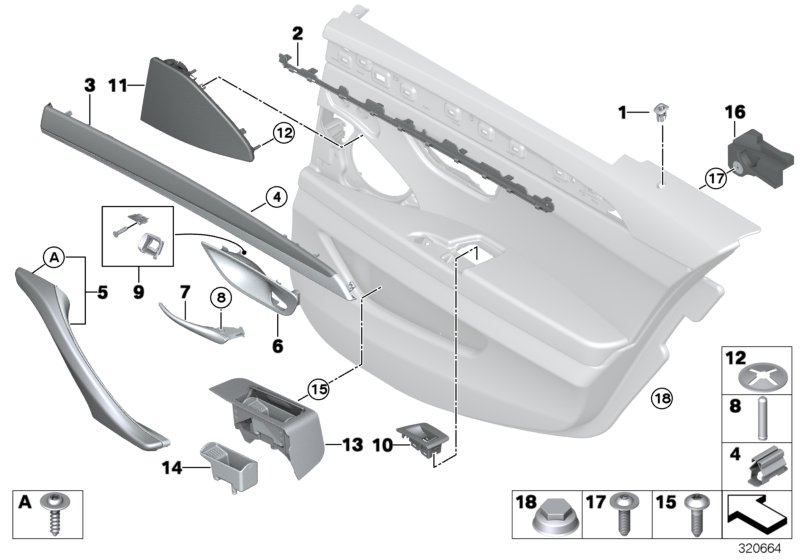 Genuine BMW 51417359314 F10 F11 Trim For Power Window, Right MOKKA (Inc. 535i, 520dX & 518d) | ML Performance UK Car Parts