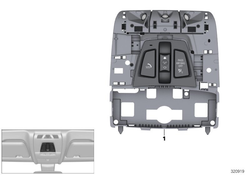 Genuine BMW 61316832436 F39 F46 F45 Headliner Control Module (Inc. X1 16d, X2 20i & 216i) | ML Performance UK Car Parts