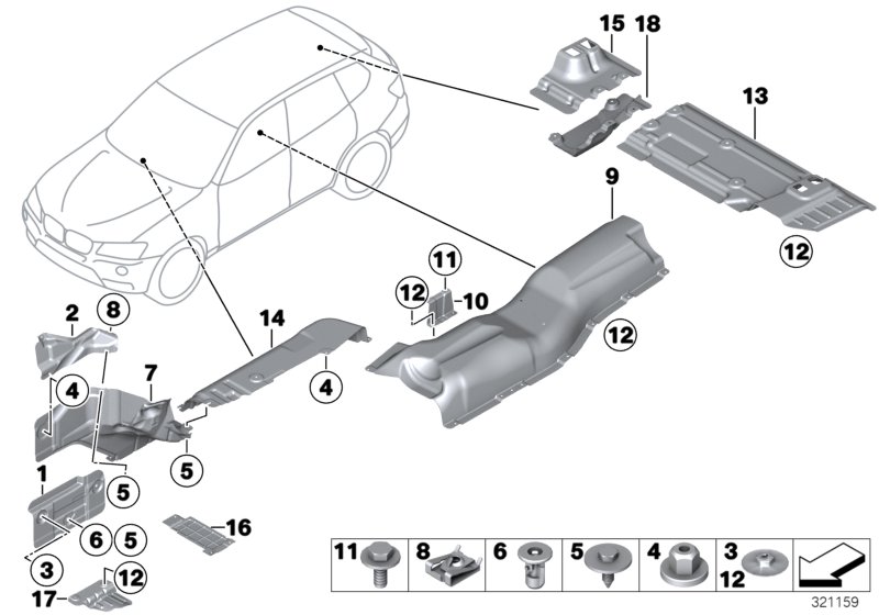 Genuine BMW 51487213679 F25 F26 Bracket, Thermal Insulation Tunnel (Inc. X4 30dX, X4 35iX & X3 20i) | ML Performance UK Car Parts