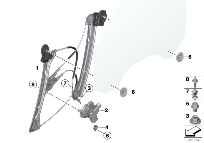 Genuine BMW 51337365259 F36 Window Lifter Without Motor,Front Left (Inc. 435dX, 428i & 440i) | ML Performance UK Car Parts