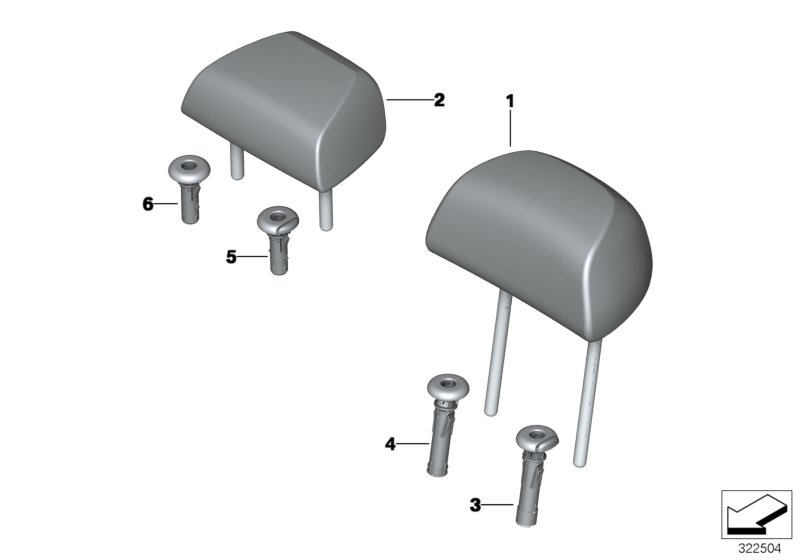 Genuine BMW 52207353162 F15 Guide, Headrest, Lockable CANBERRABEIGE (Inc. X5) | ML Performance UK Car Parts