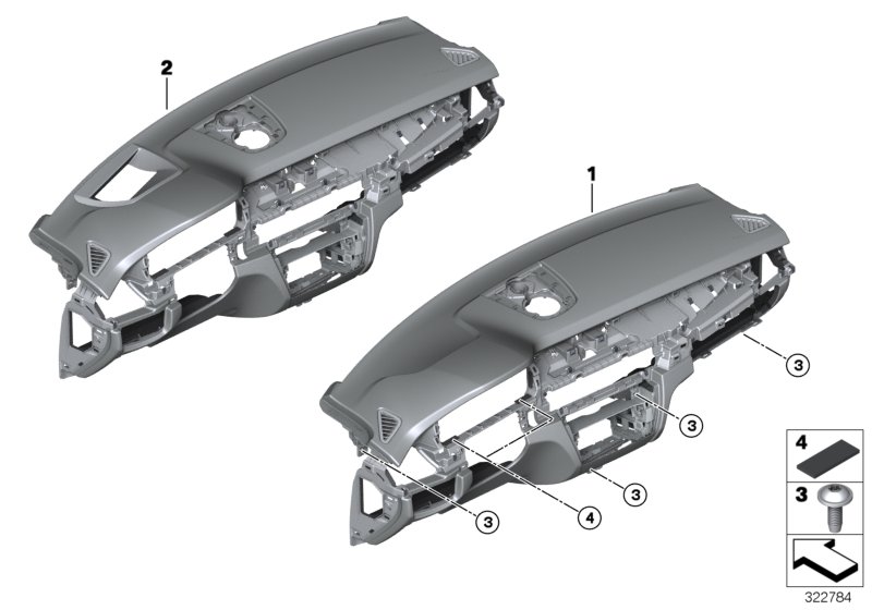 Genuine BMW 51459298597 F15 Instrument Panel SCHWARZ/WEISS (Inc. X5) | ML Performance UK Car Parts