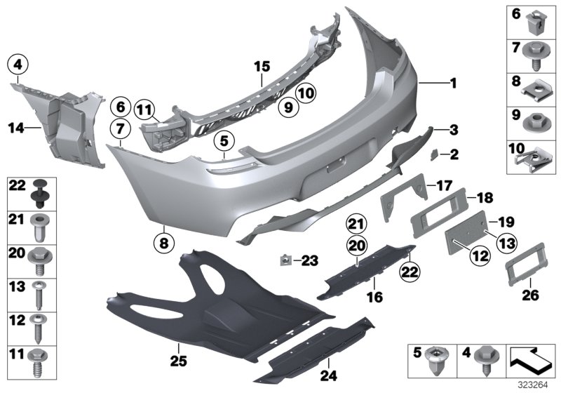 Genuine BMW 51128052677 Cover, Bumper, Rear Primed M (Inc. M6) | ML Performance UK Car Parts