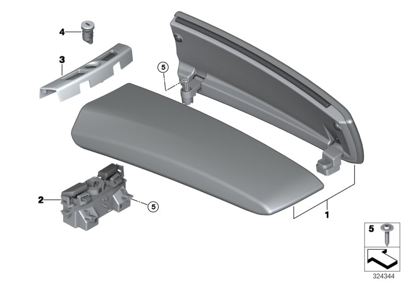 Genuine BMW 51169320654 F07 Armrest In Leather, Front Center SCHWARZ (Inc. 550iX, 530d & 535iX) | ML Performance UK Car Parts