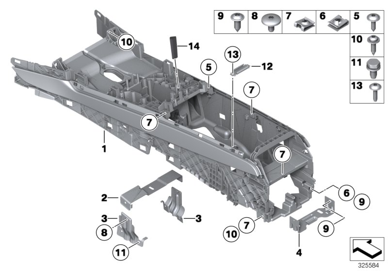 Genuine BMW 51169171248 F03 F04 Mount, Trim Panels, Center Console SCHWARZ (Inc. 730Li, 750LdX & 740Li) | ML Performance UK Car Parts