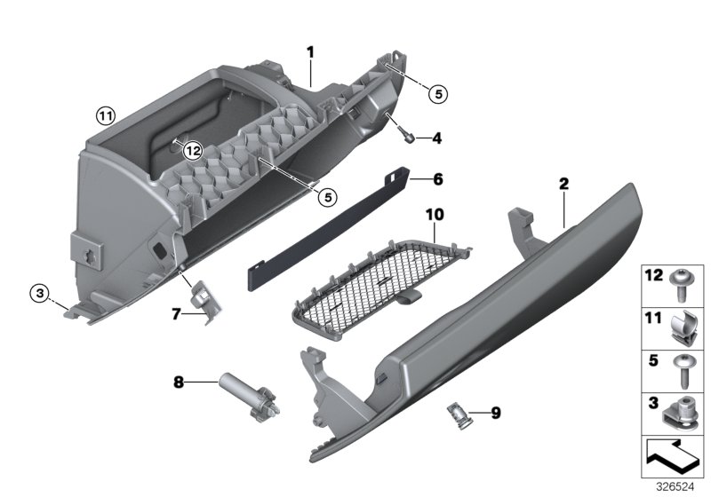 Genuine BMW 51169287302 F16 F15 Glove Box Lid SCHWARZ (Inc. X5) | ML Performance UK Car Parts