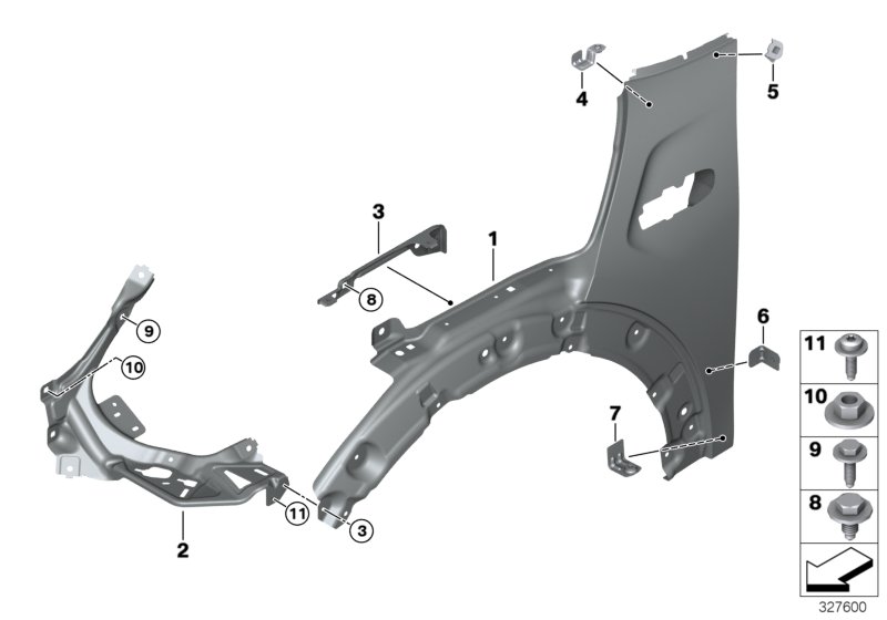 Genuine BMW Mini 51647301599 F56 F55 Mount For Headlight, Left (Inc. Cooper SD) | ML Performance UK Car Parts