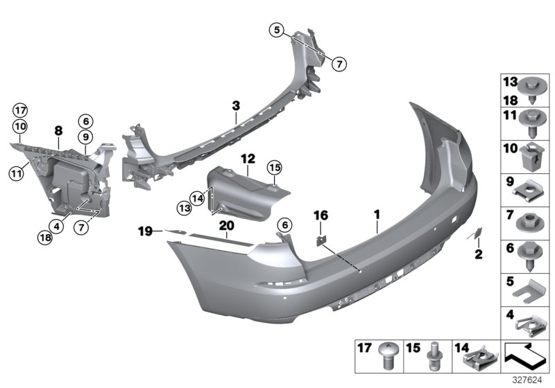 Genuine BMW 51127331567 Guide, Center Rear (Inc. 550iX, 535d & 535dX) | ML Performance UK Car Parts