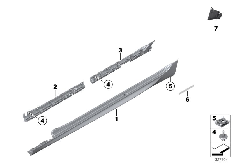 Genuine BMW 51778052656 Door Sill Cover, Primed Right M (Inc. 650iX, 640iX & 640dX) | ML Performance UK Car Parts