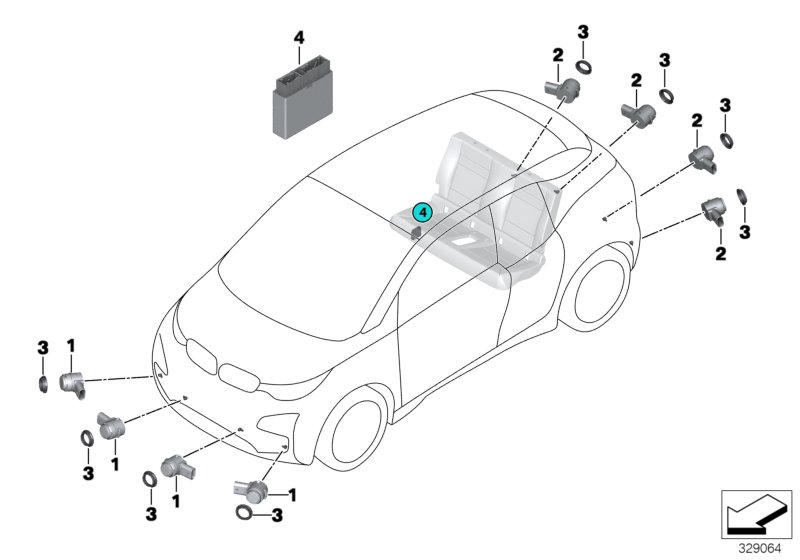 Genuine BMW 66209318690 Ultrasonic Sensor, Capparis White YB85 YB88 (Inc. i3 94Ah Rex, i3 60Ah Rex & i3s 120Ah Rex) | ML Performance UK Car Parts