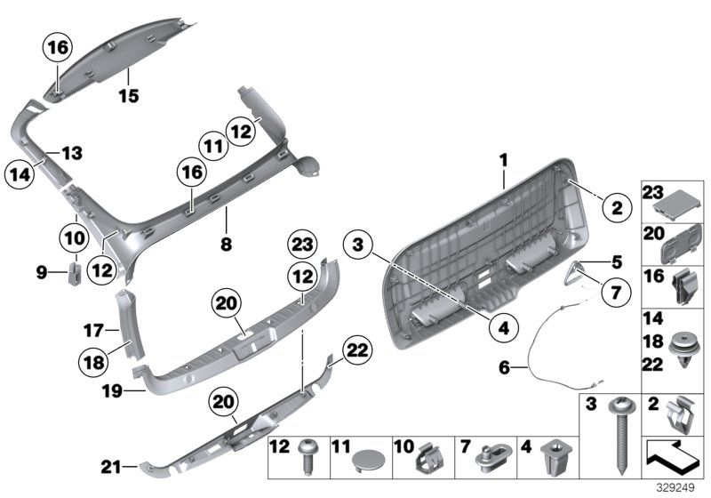 Genuine BMW 51497346018 Trim Panel, Trunk Lid, Center SCHWARZ (Inc. 550i, 528i & 550iX 4.4) | ML Performance UK Car Parts