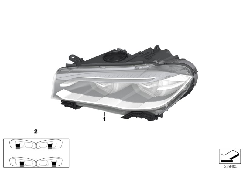 Genuine BMW 63117442647 F15 Headlight, Led Technology, Left (Inc. X6 M, X6 28iX & X5 M50dX) | ML Performance UK Car Parts