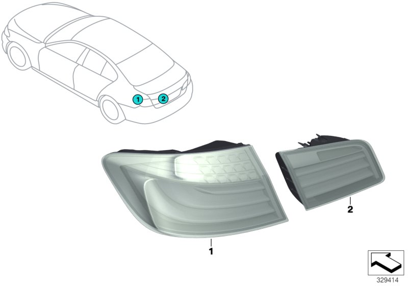 Genuine BMW 63217306163 F10 Rear Light In Trunk Lid, Left (Inc. 520i, 518d & 530i) | ML Performance UK Car Parts