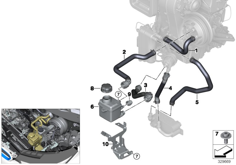 Genuine BMW 64219292730 Coolant Hose, Return Expansion tank / coolant pump (Inc. i3 60Ah Rex, i3s 120Ah & i3s 94Ah) | ML Performance UK Car Parts