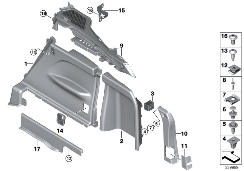 Genuine BMW 51477326708 F15 Right Front Lugg.Compartment TriPanel ANTHRAZIT (Inc. X5) | ML Performance UK Car Parts