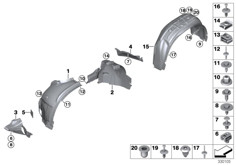 Genuine BMW 51717291198 F15 Cover, Wheelhousing, Rear, Front Right (Inc. X5) | ML Performance UK Car Parts