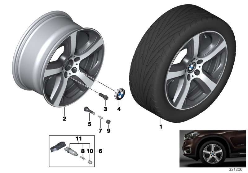 Genuine BMW 36116858902 F16 Alloy Rim Left 9JX19 ET:18 (Inc. X6) | ML Performance UK Car Parts