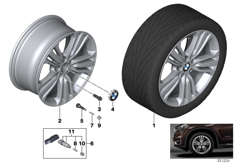 Genuine BMW 36116876768 F15 Disk Wheel, Light Alloy, In Orbitgrey 9JX19 ET48 (Inc. X5) | ML Performance UK Car Parts