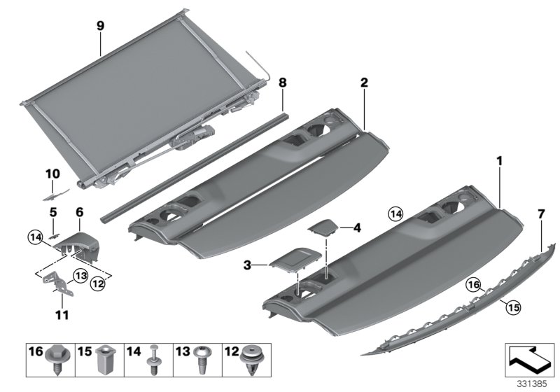 Genuine BMW 51467321373 F82 F32 Storage Tray, Retracting Sun Blind SCHWARZ (Inc. 428iX, 420dX & 428i) | ML Performance UK Car Parts