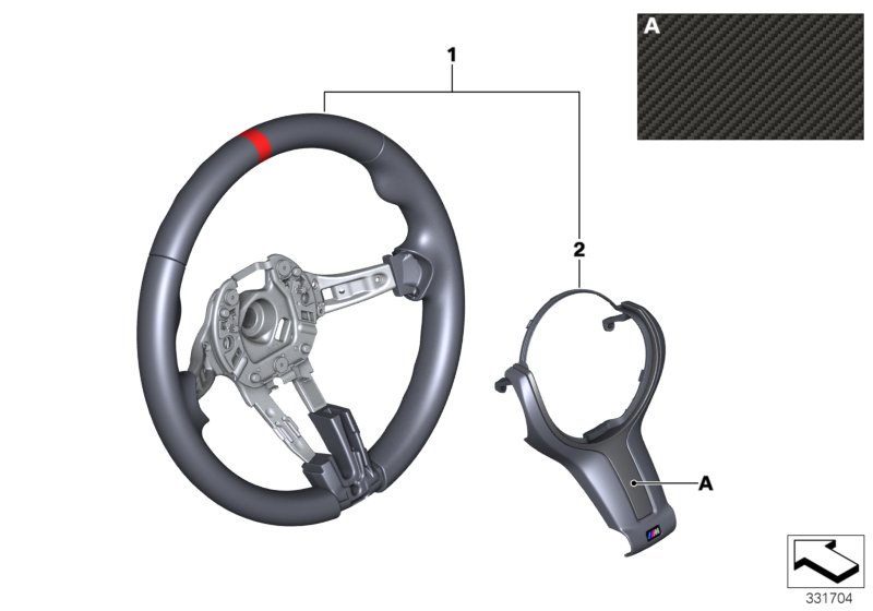 Genuine BMW 32302253649 F13 Steering Wheel M PERFORMANCE (Inc. 550iX, 640dX & 528i) | ML Performance UK Car Parts