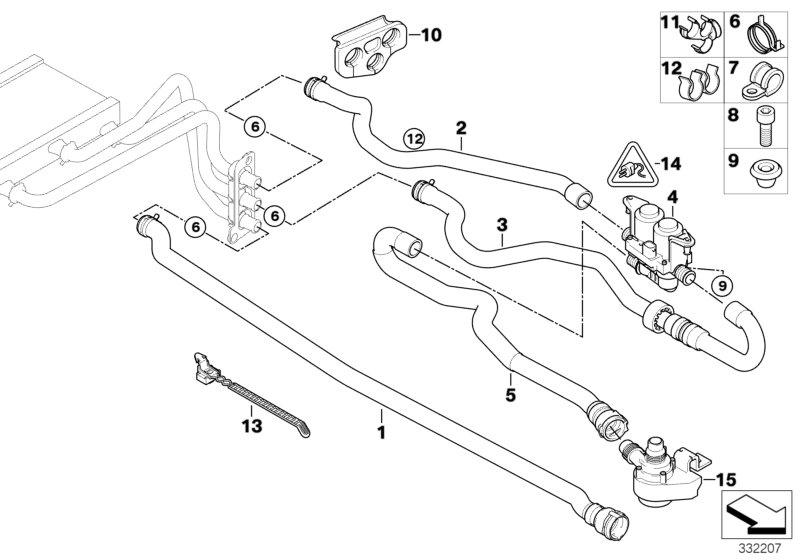 Genuine BMW 64216918911 E64 E61 E63 Hose Clamp, Triple (Inc. 528xi) | ML Performance UK Car Parts