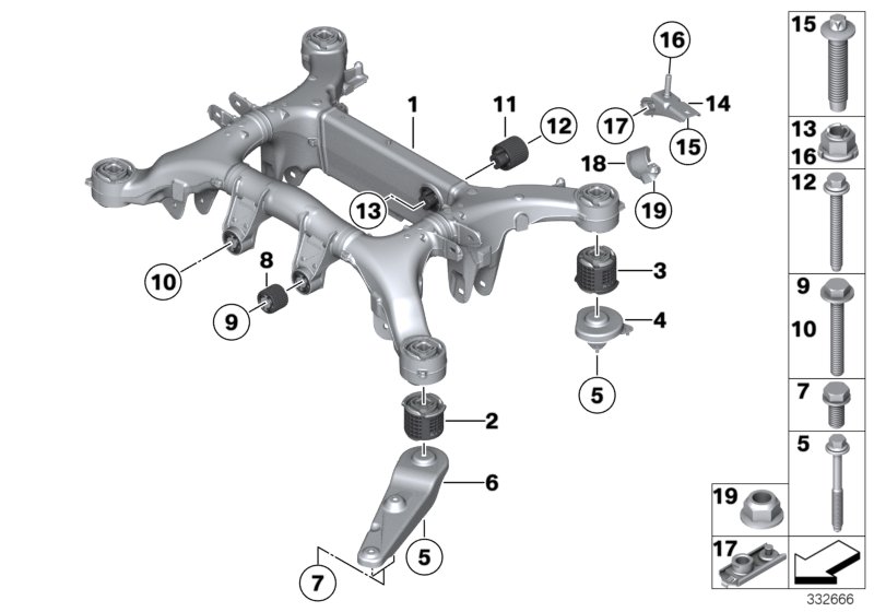 Genuine BMW 33316776652 RR4 Cage Nut M12X1,5-10 ZNS3 (Inc. 520dX, 650iX 4.0 & 750LiX 4.0) | ML Performance UK Car Parts