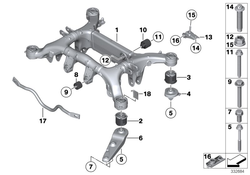 Genuine BMW 33316795683 F02 F01 RR4 Absorbing Piece (Inc. Ghost, 760i & Ghost EWB) | ML Performance UK Car Parts