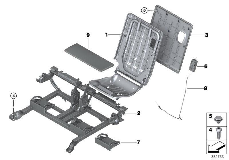 Genuine BMW 52307354109 F15 Trim Backrest, Left OYSTER (Inc. X5) | ML Performance UK Car Parts