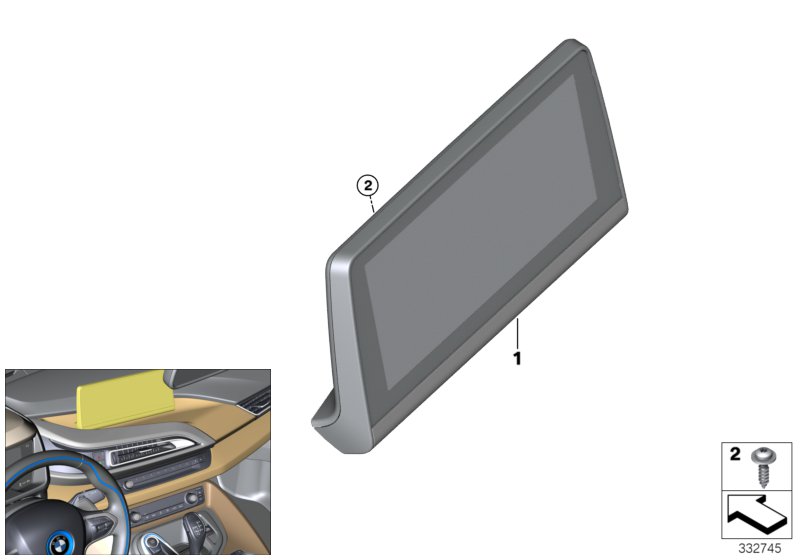 Genuine BMW 62109396750 Central Information Display 8,8