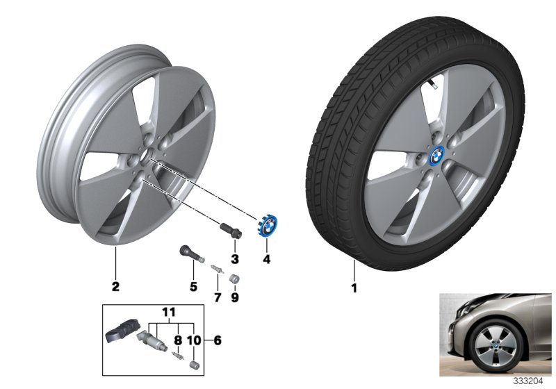 Genuine BMW 36116856438 Alloy Rim Forged 5,5JX19 ET:53 (Inc. i3 60Ah Rex, i3 120Ah Rex & i3 94Ah) | ML Performance UK Car Parts