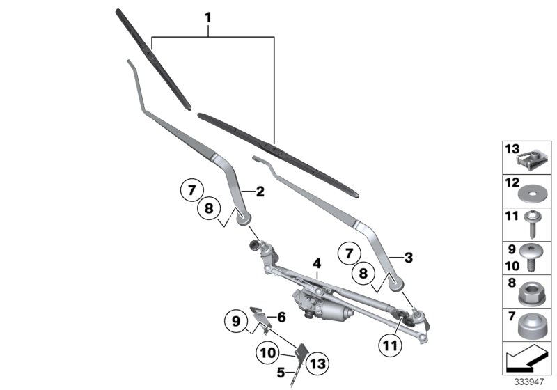 Genuine BMW 61617350336 F16 Wiper System, Complete (Inc. X6) | ML Performance UK Car Parts