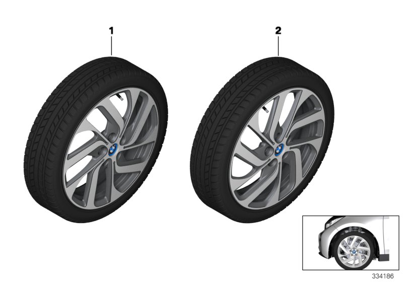 Genuine BMW 36112455050 Rdci Wheel & Tire, Winter, Black 155/70R19 88Q (Inc. i3) | ML Performance UK Car Parts