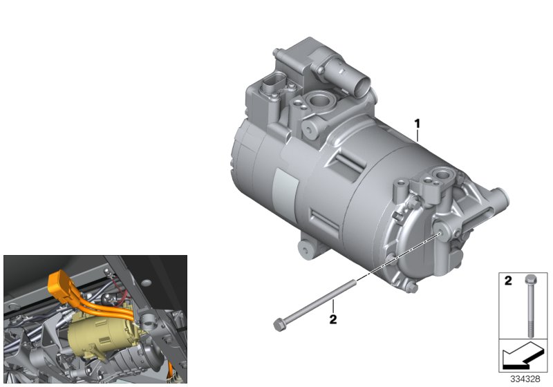 Genuine BMW 64529496107 Electric A/C Compressor (Inc. i3s 94Ah Rex, i3 60Ah & i3s 94Ah) | ML Performance EU Car Parts