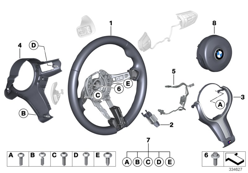 Genuine BMW 32307848339 F23 F31 F21 M Sports Steering Wheel Leather (Inc. 228iX, 120d & 218d) | ML Performance UK Car Parts