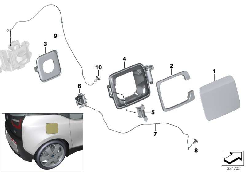 Genuine BMW 51177304449 Trim Cover For Charging Socket Cover (Inc. i3 94Ah Rex, i3 94Ah & i3s 120Ah Rex) | ML Performance UK Car Parts