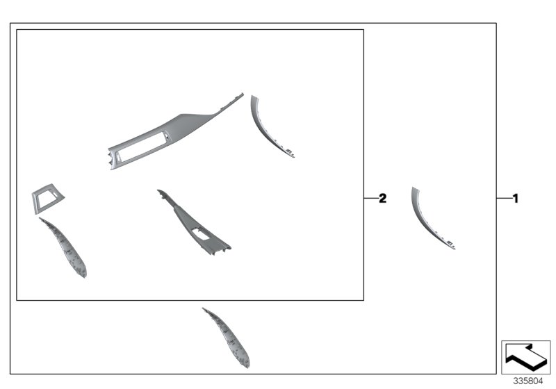 Genuine BMW 51952350474 F32 F32 Interior Trim Covers Carbon/Alcantara M PERFORMANCE (Inc. 420iX, 428iX & 428i) | ML Performance UK Car Parts