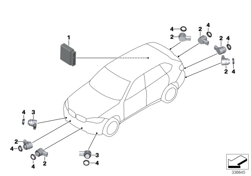 Genuine BMW 66209283768 F15 F16 Ultrasonic Sensor, Space Gray WA52 (Inc. X6 28iX, X6 35i & X5 28iX) | ML Performance UK Car Parts