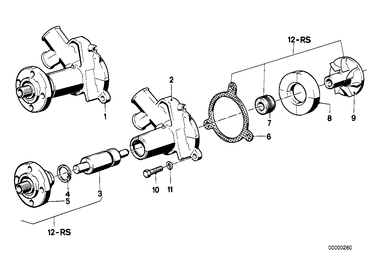 Genuine BMW 11519071560 E21 E12 Exch. Water Pump (Inc. 520, 323i & 320) | ML Performance UK Car Parts