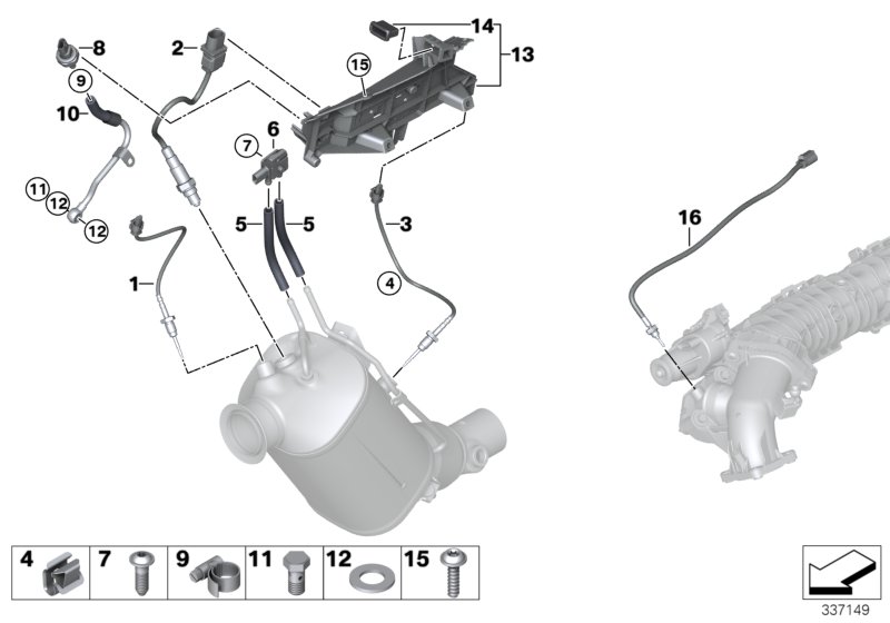 Genuine BMW 13628582662 G20 G02 G11 Temperature Sensor, Exhaust L=295 (Inc. 620dX, 840dX & X3 18d) | ML Performance UK Car Parts