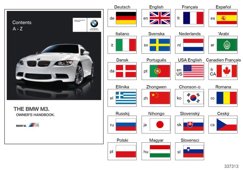 Genuine BMW 01402605619 E92 E93 Owner's Manual For E92, E93 M3 W. Idrive EN US, MJ 2011 (Inc. M3) | ML Performance UK Car Parts