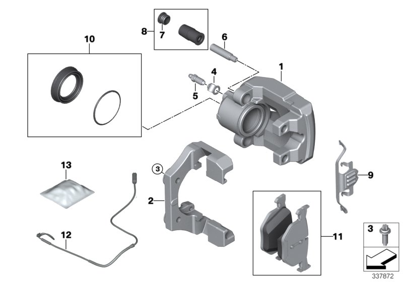 Genuine BMW 34217847227 E70 Caliper Housing Left BLAU (Inc. X5) | ML Performance UK Car Parts