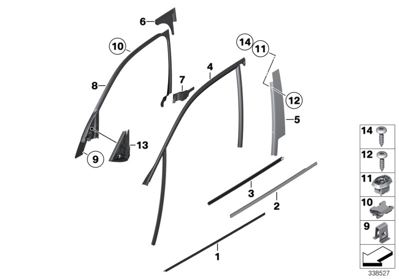 Genuine BMW 51332990312 E84 B-Pillar Finisher, Outer Right (Inc. X1 35iX, X1 20iX & X1 20dX) | ML Performance UK Car Parts