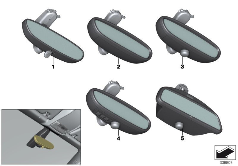 Genuine BMW 51166821265 Rearview Mirror Ec / Led / Gto / Compass (Inc. i3 60Ah, i3s 120Ah Rex & i3s 120Ah) | ML Performance UK Car Parts