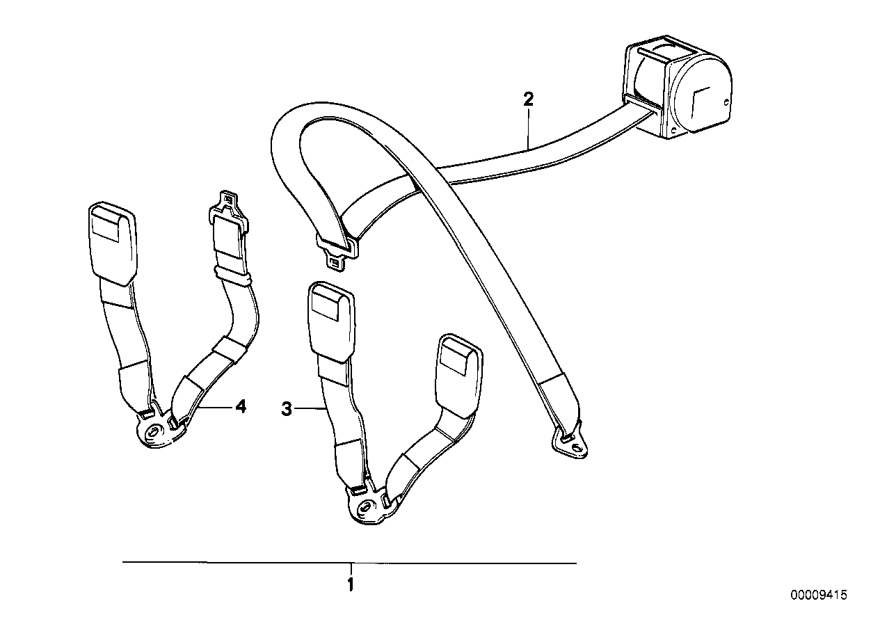 Genuine BMW 72111952012 E23 E30 E28 Lower Strap, Rear (Inc. 323i, 535i & 320i) | ML Performance UK Car Parts