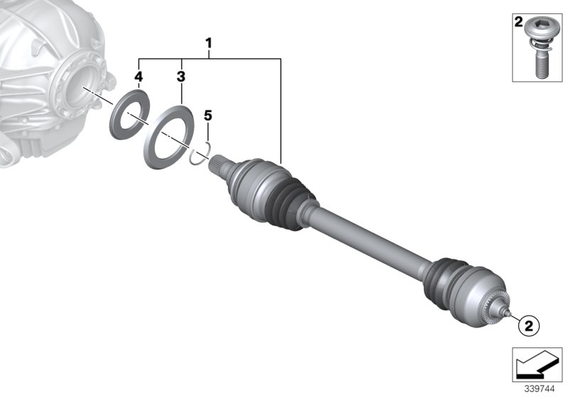 Genuine BMW 33212284115 F13 Output Shaft Left D=40mm (Inc. M5 & M6) | ML Performance UK Car Parts