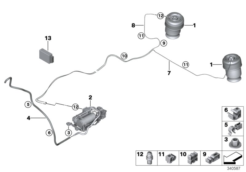 Genuine BMW 37107850225 Pneumatic Spring, Rear (Inc. X5 M & X6 M) | ML Performance UK Car Parts